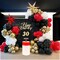 Black Red Gold White Balloon Garland kit 146Pcs and Mylar starburst balloons for Birthday Party 2024 New Year eve movie night graduation prom casino Decorations